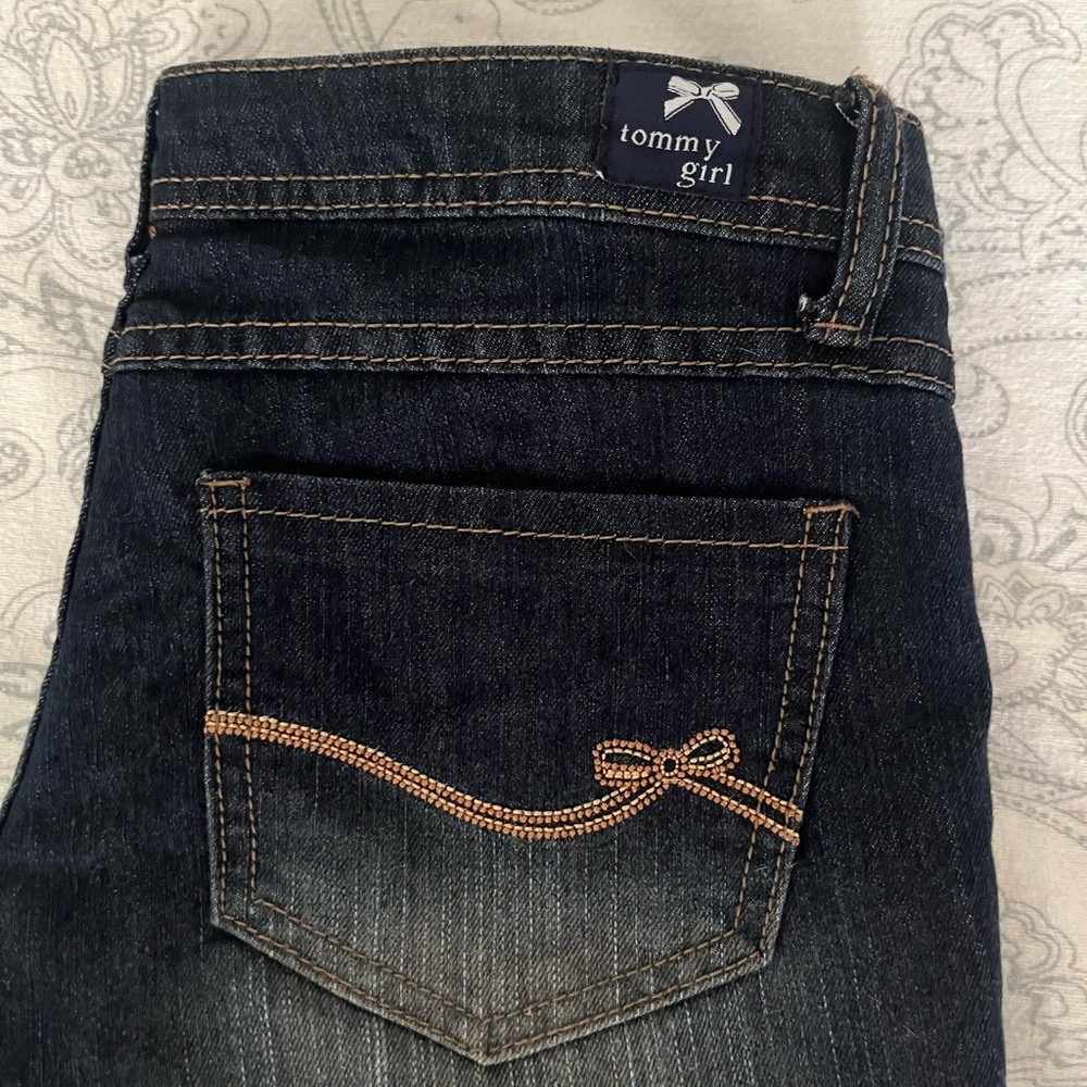 Tommy Hilfiger Dark Indigo Bootcut Jeans with Contrast Stitching - Picture 2 of 5